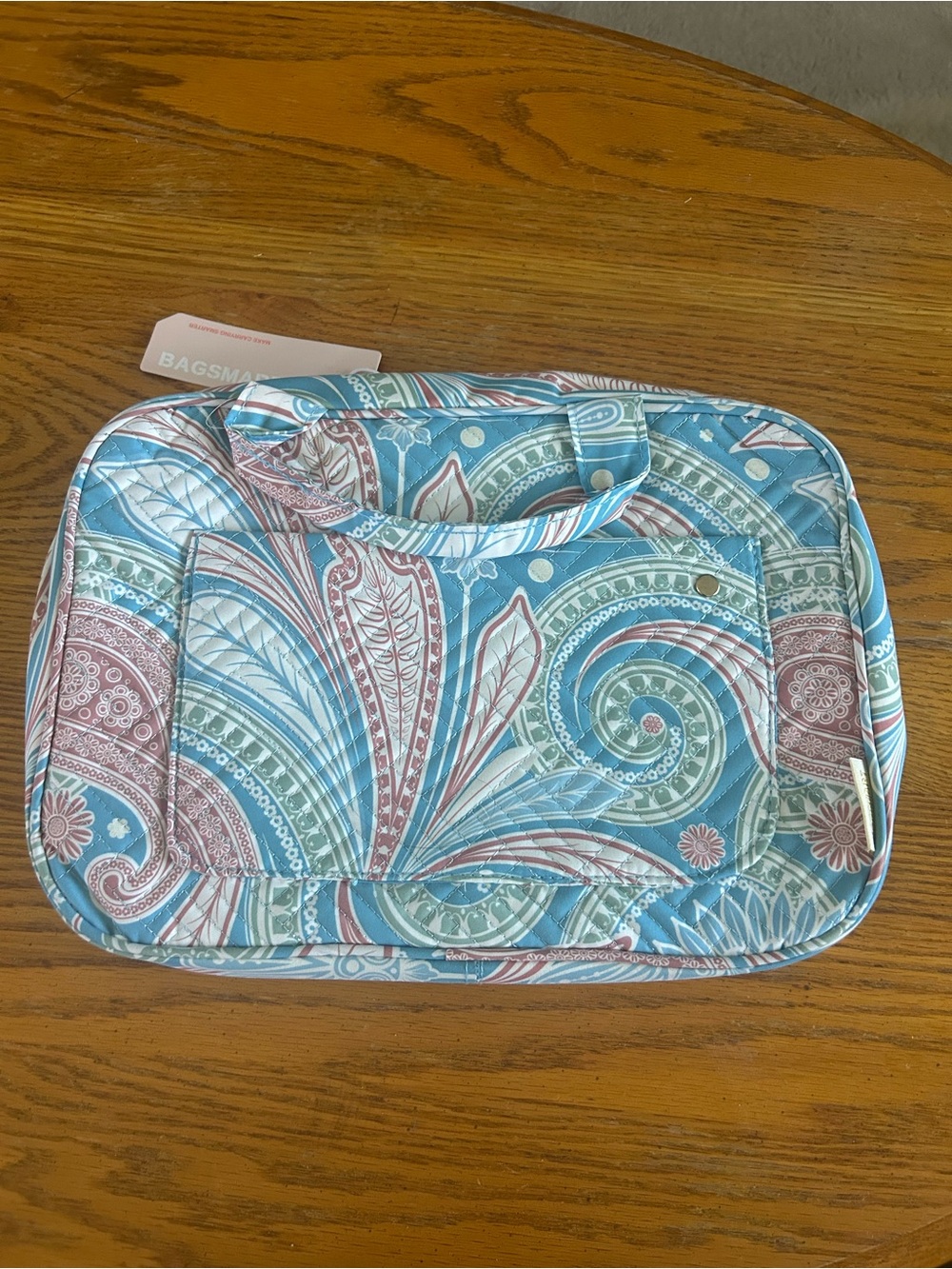 NWT Quilted Paisley Travel Organizer - Blue, Teal, & Pink
